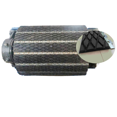 Van de de Visgraat de Rubberbekleding van de aandrijvingskatrol van de de Transportbandkatrol Bekleding van de de Trommeldia