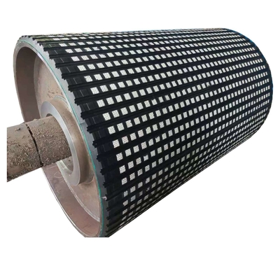 Bekleding van de transportband de Rubber Ceramische Katrol met Koude die Cn Laag vulcaniseren Plakkend