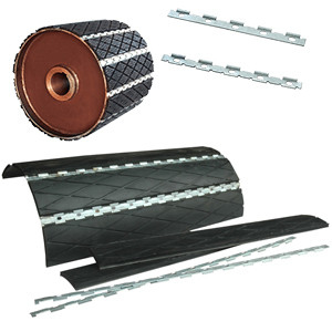 Van de de Visgraat de Rubberbekleding van de aandrijvingskatrol van de de Transportbandkatrol Bekleding van de de Trommeldia